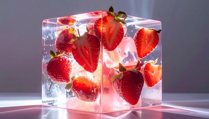 Perfect Foods, Fruits, Drinks, and Vegetables Iced Box Showcase for website and social media promotions