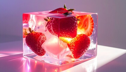 Perfect Foods, Fruits, Drinks, and Vegetables Iced Box Showcase for website and social media promotions