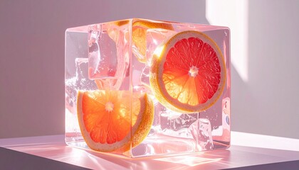 Perfect Foods, Fruits, Drinks, and Vegetables Iced Box Showcase for website and social media promotions