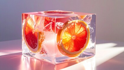 Perfect Foods, Fruits, Drinks, and Vegetables Iced Box Showcase for website and social media promotions