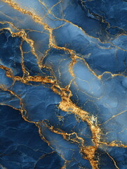 Fototapeta premium deep blue marble texture with gold veins, ultra high-resolution, luxury aesthetic