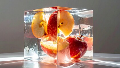 Perfect Foods, Fruits, Drinks, and Vegetables Iced Box Showcase for website and social media promotions