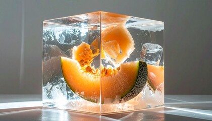 Perfect Foods, Fruits, Drinks, and Vegetables Iced Box Showcase for website and social media promotions