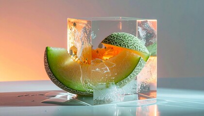 Perfect Foods, Fruits, Drinks, and Vegetables Iced Box Showcase for website and social media promotions