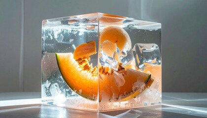 Perfect Foods, Fruits, Drinks, and Vegetables Iced Box Showcase for website and social media promotions