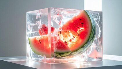 Perfect Foods, Fruits, Drinks, and Vegetables Iced Box Showcase for website and social media promotions