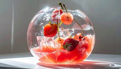 Perfect Foods, Fruits, Drinks, and Vegetables Iced Box Showcase for website and social media promotions