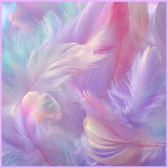 Obraz premium Pastel Feathers Dream Light & airy, soft pastel colored feathers