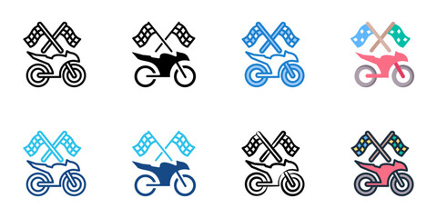 Obraz premium Motorsports icon set multiple style collection 