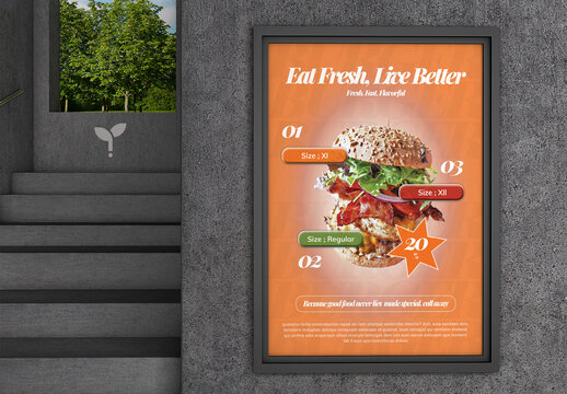Food Burger Sale Poster Template