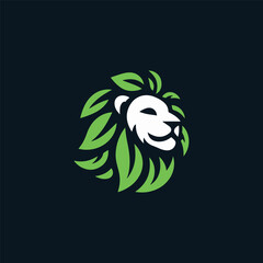 Lion Leaf Head Logo