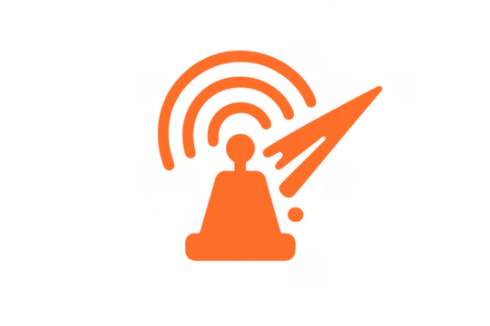 Podcast radio broadcast streaming icon with transparent background