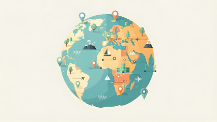 Creative Colorful Design Back to School Abstract Globe Background for Artistic Education, Bright Business Concepts & Checkered Collection