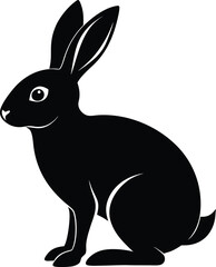 Hare Silhouette , Hare black vector illustration