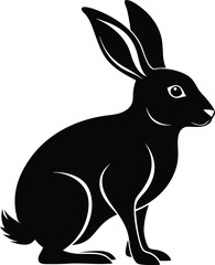Hare Silhouette , Hare black vector illustration