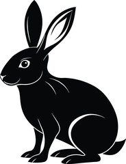 Hare Silhouette , Hare black vector illustration
