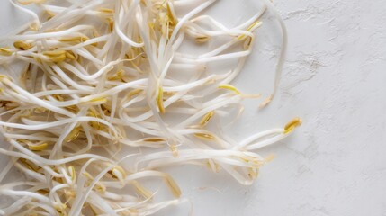 Fresh bean sprouts on white background isolated. Generative AI