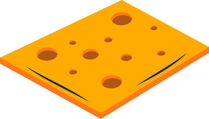 Flat Cheese Illustration