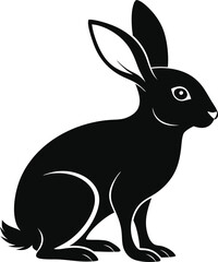 Hare Silhouette , Hare black vector illustration
