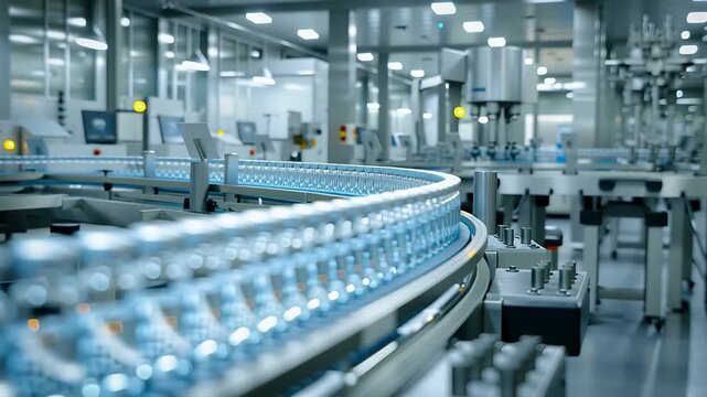 Vaccine production line pharmaceutical manufacturing medicine vials medical research factory process automated