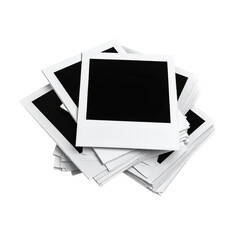Stacked Polaroid photos image compositing frame Isolated White Background