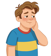 Obraz premium Shy boy with awkward smile