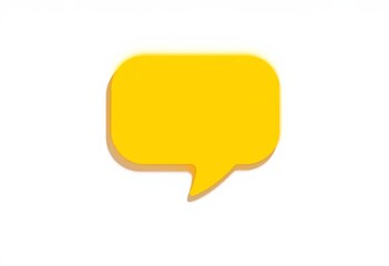 Fototapeta premium Yellow speech bubble icon, white background, drop shadow, background, ux