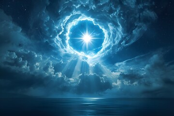 The light of the comet that fell at the birth of Jesus.