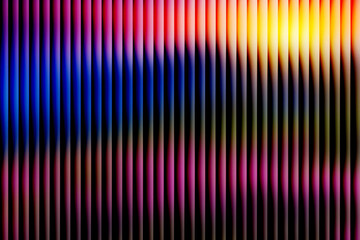 Abstract vibrant neon vertical lines background with grainy noise texture, dark retro futuristic gradient pattern, multicolored synthwave stripe design for digital wallpaper