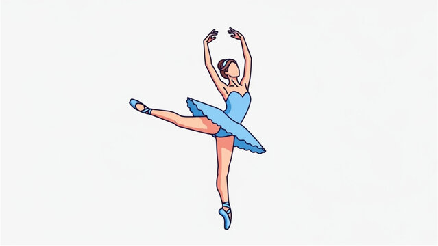 Graceful Ballet Dancer Performing Pointe in a Light Blue Tutu