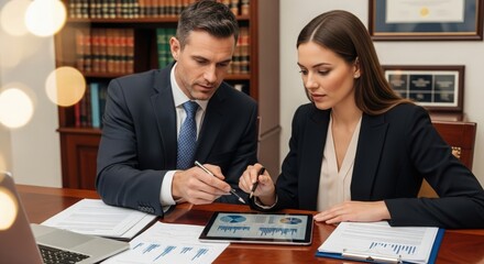 Attorneys Evaluating Financial Portfolio Options — Legal professionals developing investment strategies