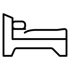 Bed vector line icon design