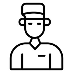 Bellboy vector line icon design