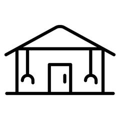 Guesthouse vector line icon design