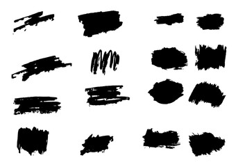 Set of different hand drawn vector strokes.