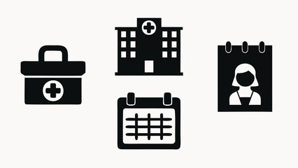 Flat vector illustration depicting a modern healthcare service with medical professionals and patient care elements suitable for digital and print use