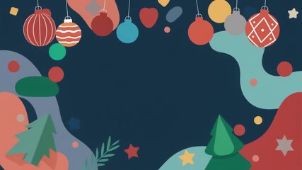 Festive Christmas background featuring ornaments and decorations, perfect for holiday greetings and seasonal designs, creating a joyful and celebratory atmosphere for the winter season. - Powered by Adobe