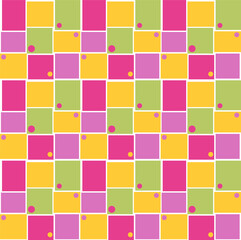 Seamless endless pattern of colorful bright squares, tiles, grids. Abstraction, cubism,modernism,geometry, stylization