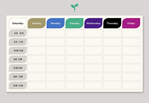 Weekly Planner Schedule Template