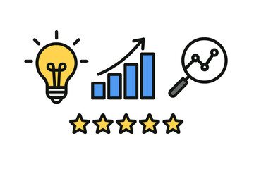 Key business performance indicators for growth, analysis, innovation, and customer satisfaction