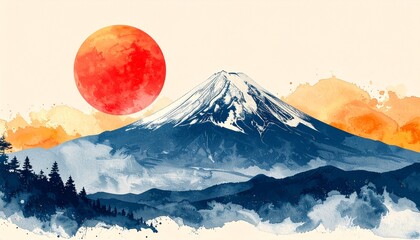 雄大な富士山の風景画