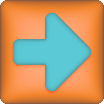 modern neumorphism style forward arrow icon isolated on transparent background soft smooth 3d design for next button ui ux app web