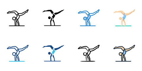 Gym icon set multiple style collection 
