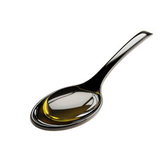 A spoon filled with oil, isolated on transparent background, showcasing cooking ingredient, representing culinary arts, and healthy eating