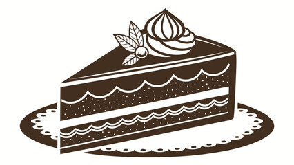 Sweeten your designs with a delicious cake slice illustration perfect for bakeries, dessert menus, or celebrations with this vectorized treat