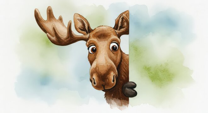 Curious moose peeking