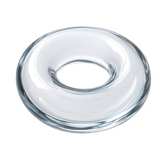 Glass Donut Shape Object Isolated on White Background