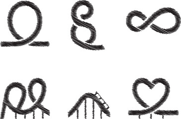 Calligraphy flourish motifs