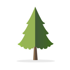 Icon clipart_Minimalistic 2D flat icon featuring a Christmas tree_silhouette isolated on a white background, an element in vector and EPS format