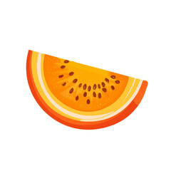 Clipart set, Minimalistic 2D flat icon featuring a sliced_maracuja isolated on a white background, an element in vector and EPS format